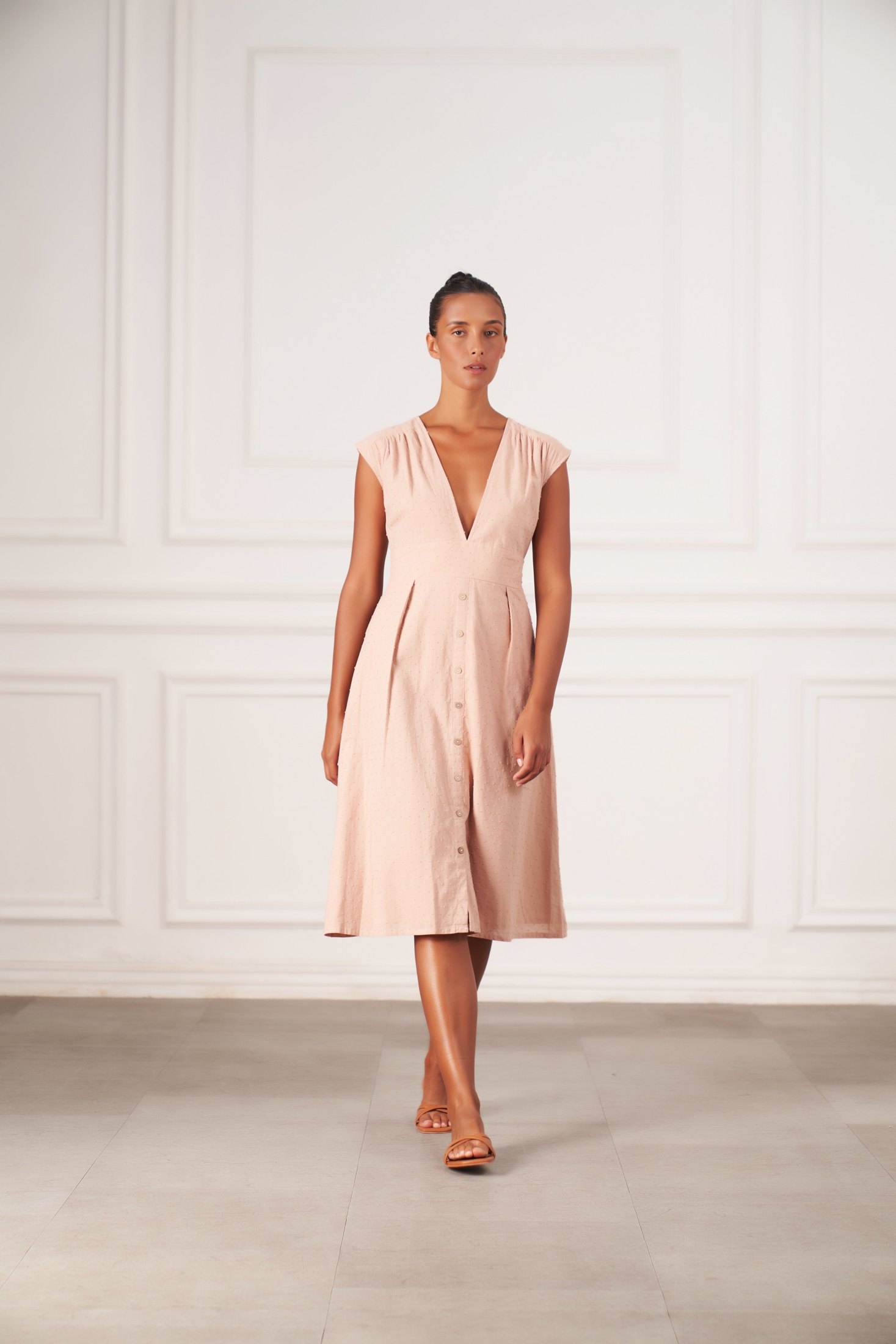 Valentina Midi Dress | Faded Blush — thumbnail 4