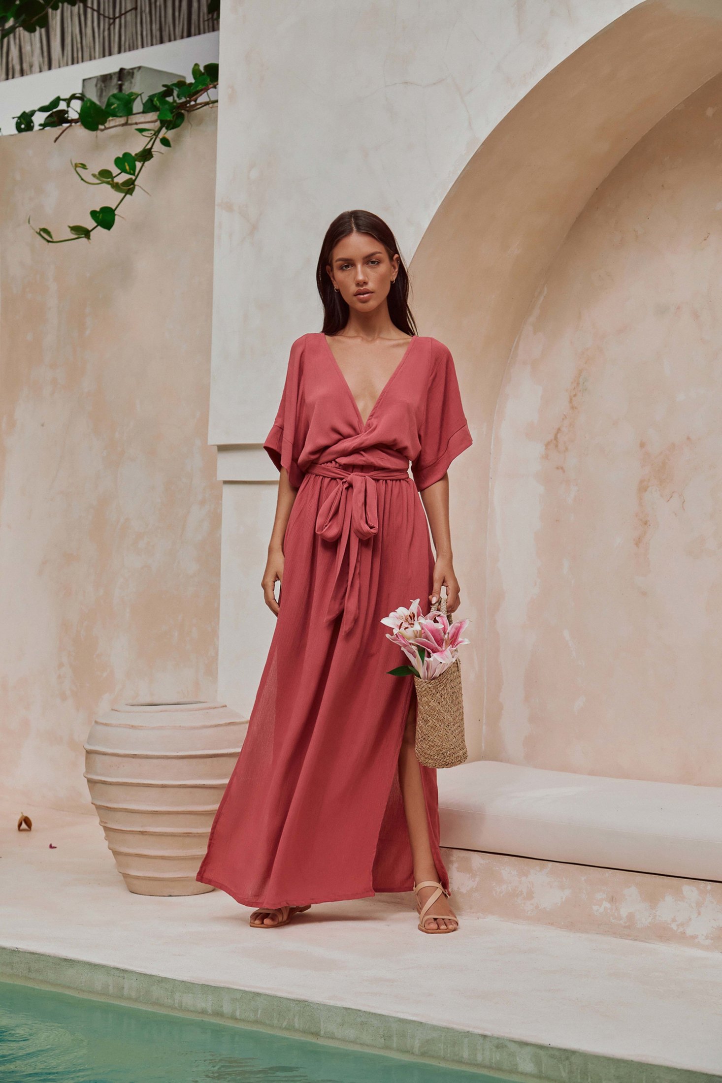 Melody Maxi Dress | Bordeaux — thumbnail 4