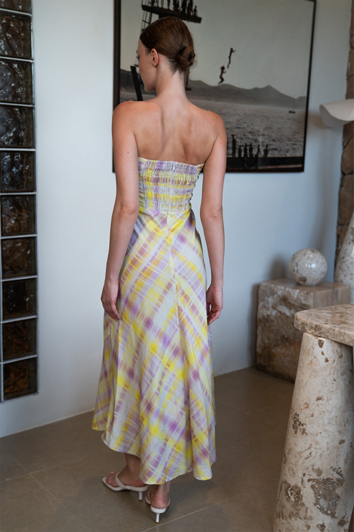 Sabine Midi Dress | Sorbet Plaid — thumbnail 6