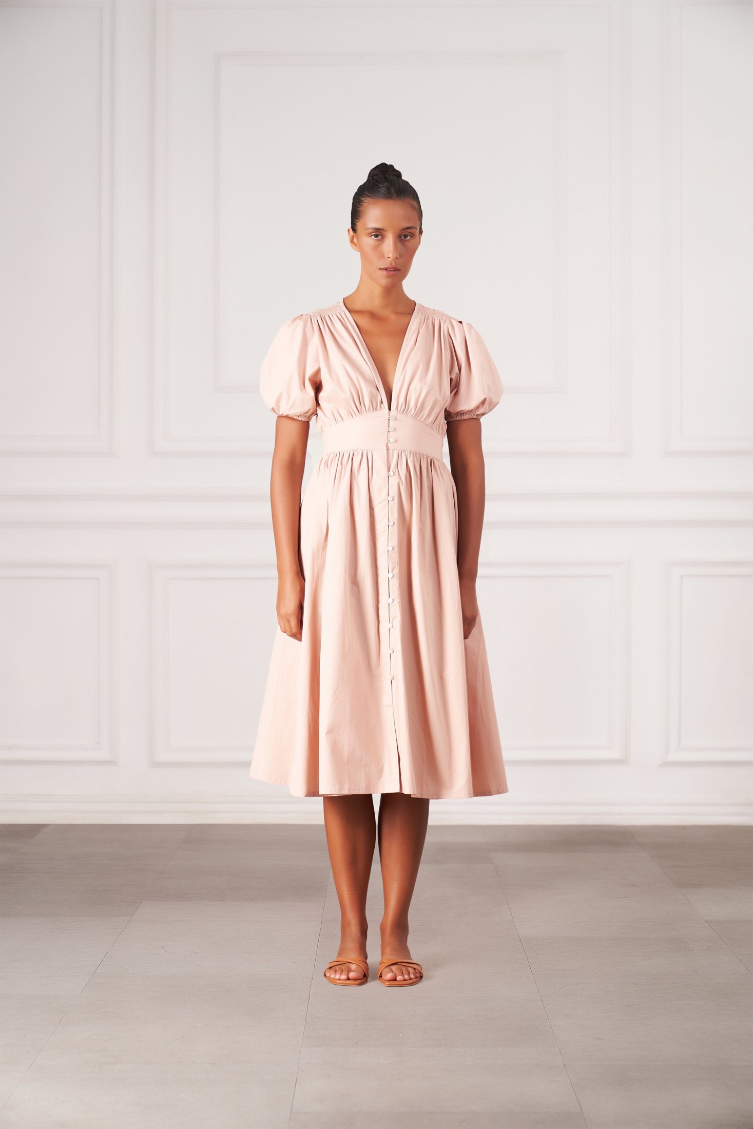 Hazel Midi Dress | Faded Blush — thumbnail 2