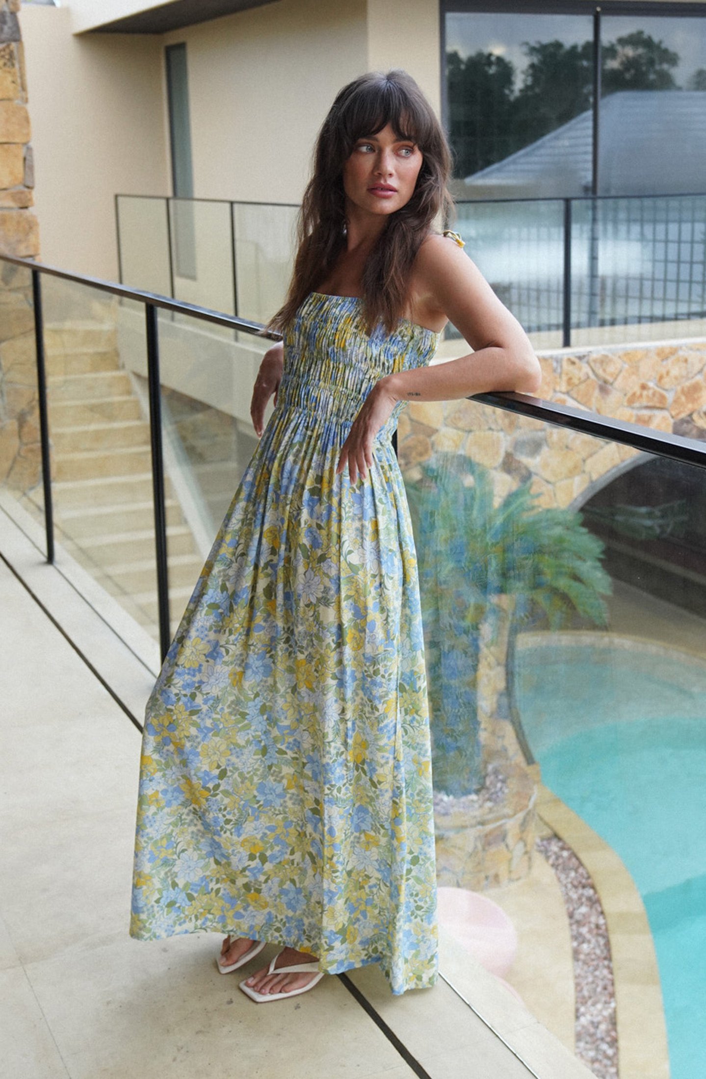 Amalfi Maxi Dress | Pastel Blooms — thumbnail 3
