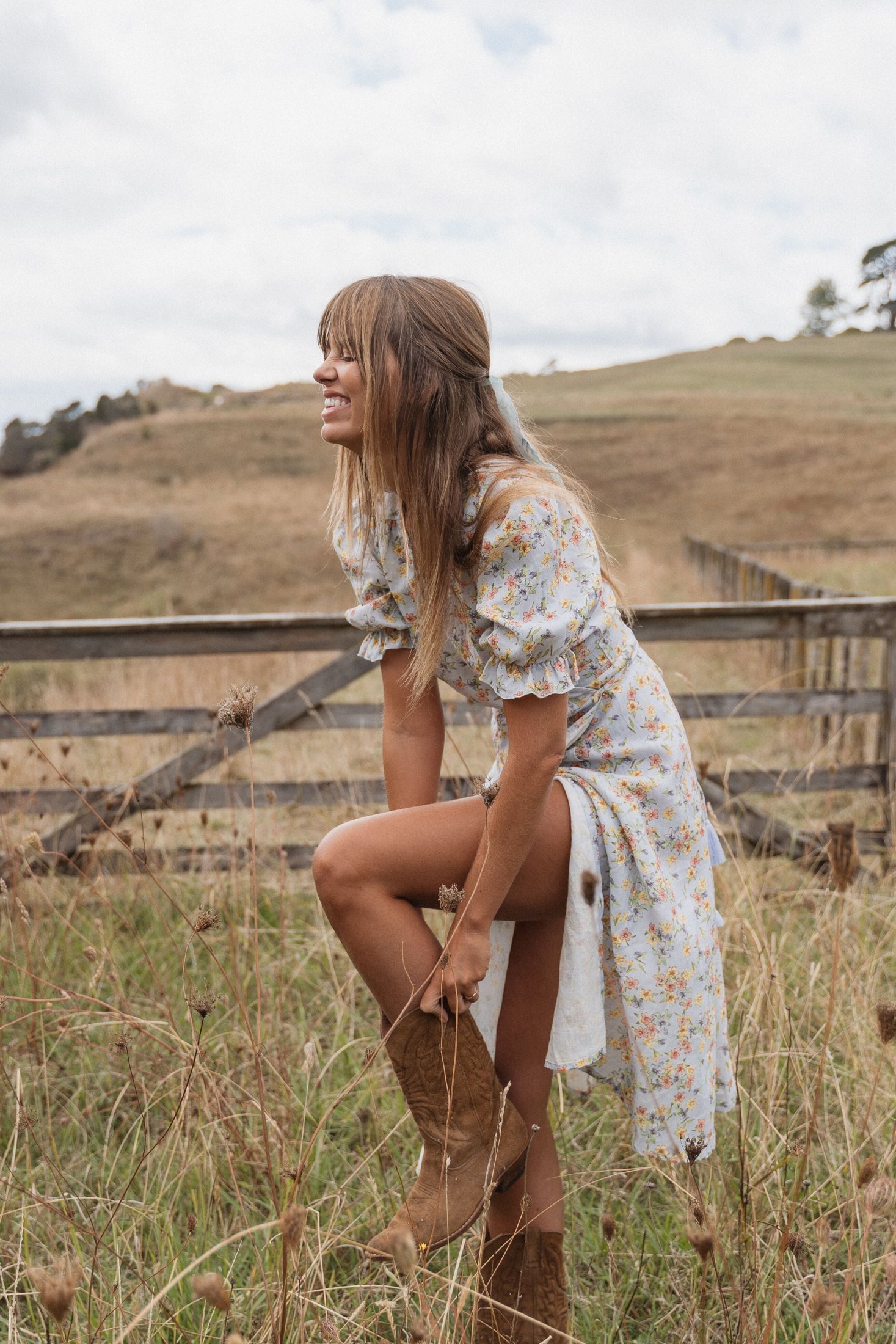 Alice Midi Wrap Dress | Spring Bouquet — thumbnail 9