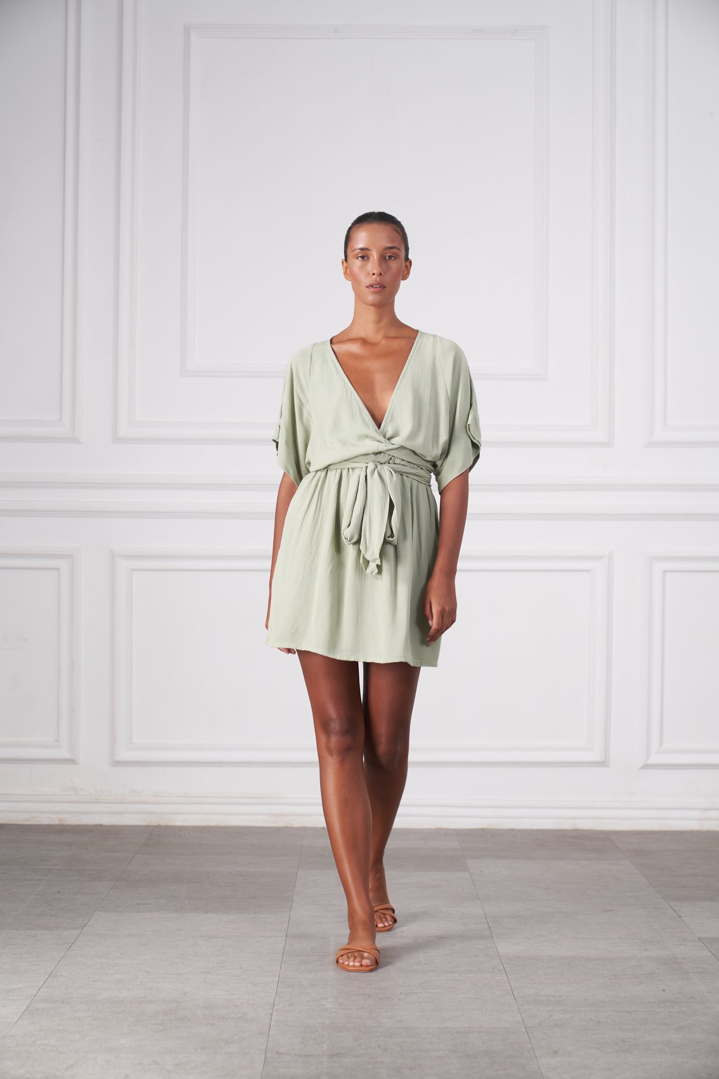 Melody Mini Dress | Sage Green — thumbnail 2