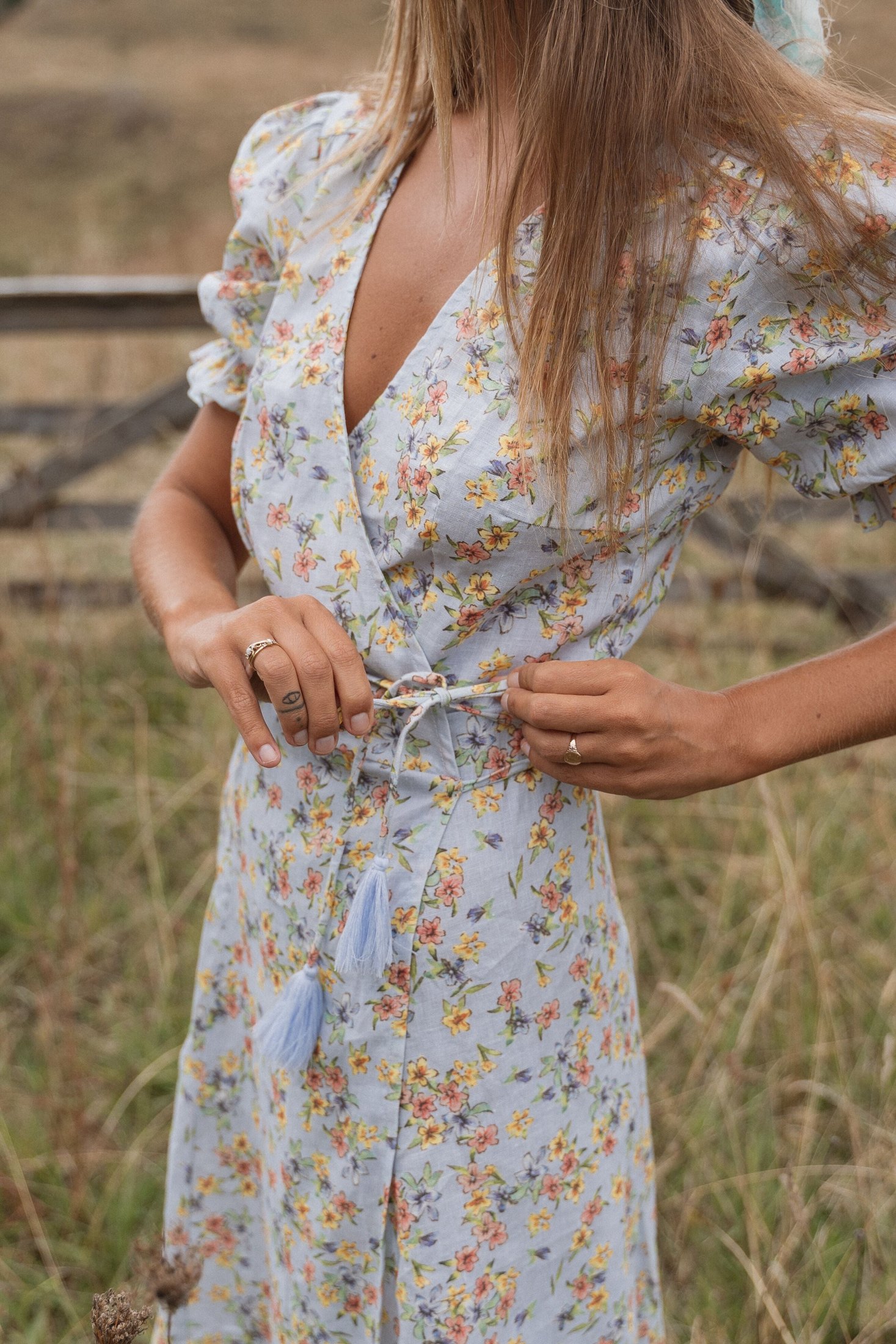 Alice Midi Wrap Dress | Spring Bouquet — thumbnail 4