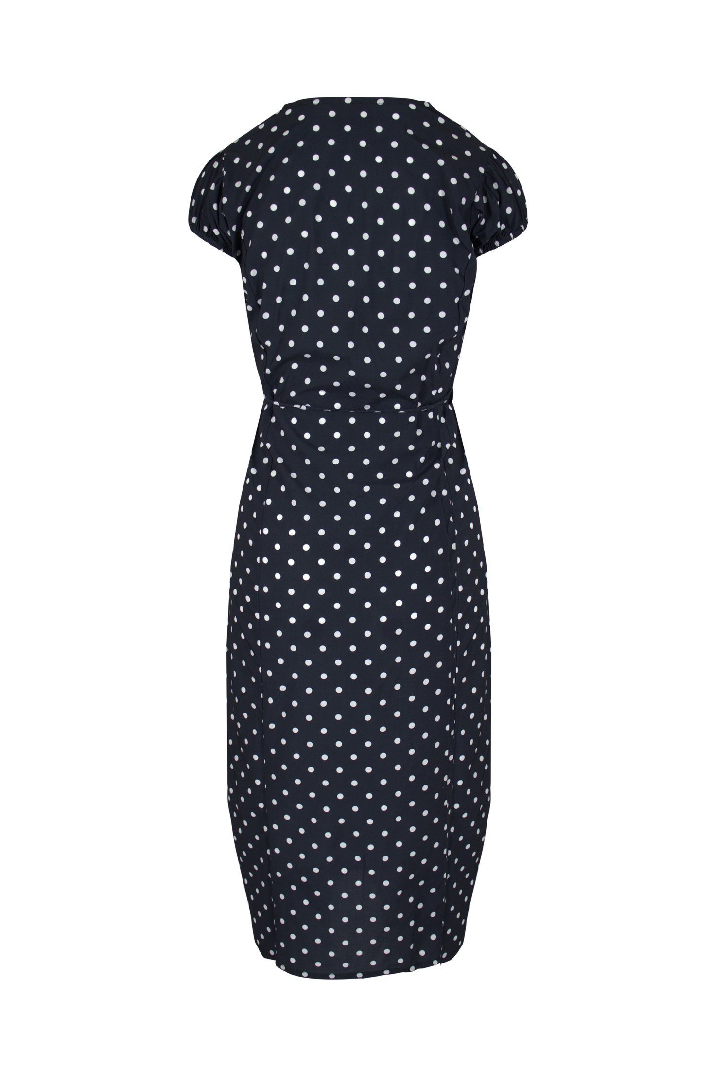 Alaia Midi Wrap Dress | Midnight Polka Dot — thumbnail 7