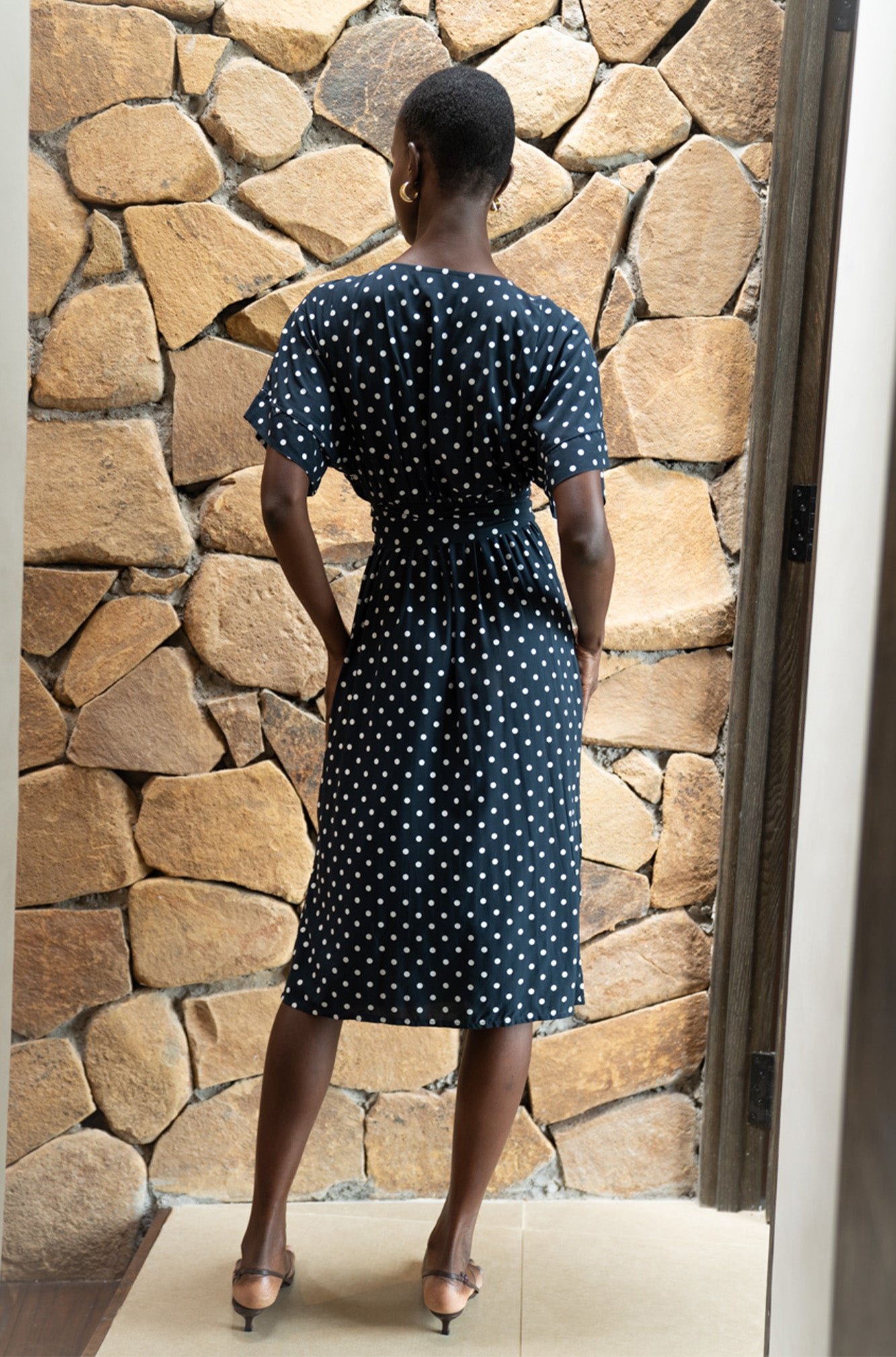 Melody Midi Dress | Midnight Polka Dot — thumbnail 10