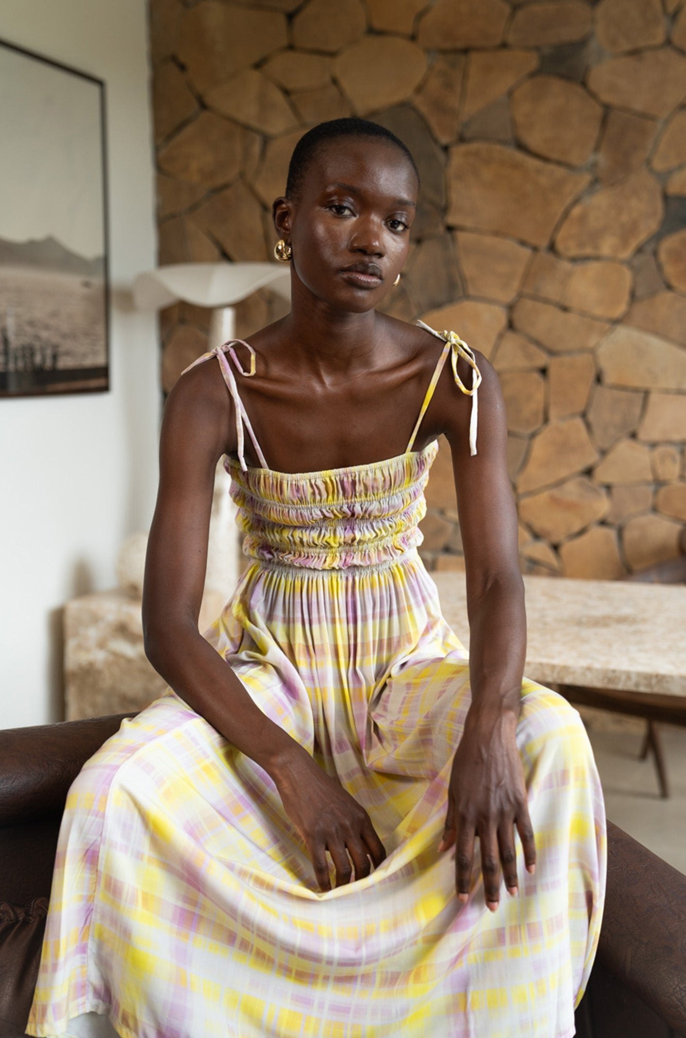 Amalfi Maxi Dress | Sorbet Plaid — thumbnail 4