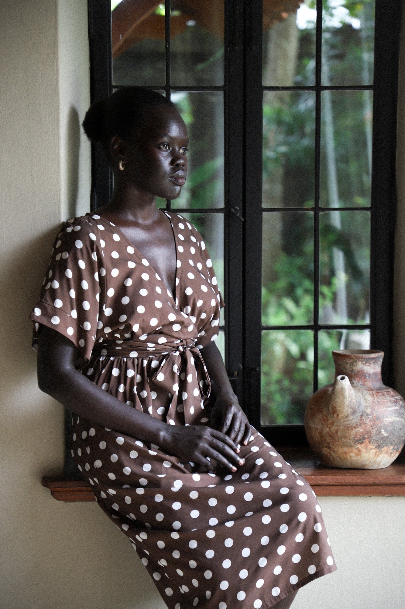 Melody Midi Dress | Espresso Dot — thumbnail 3