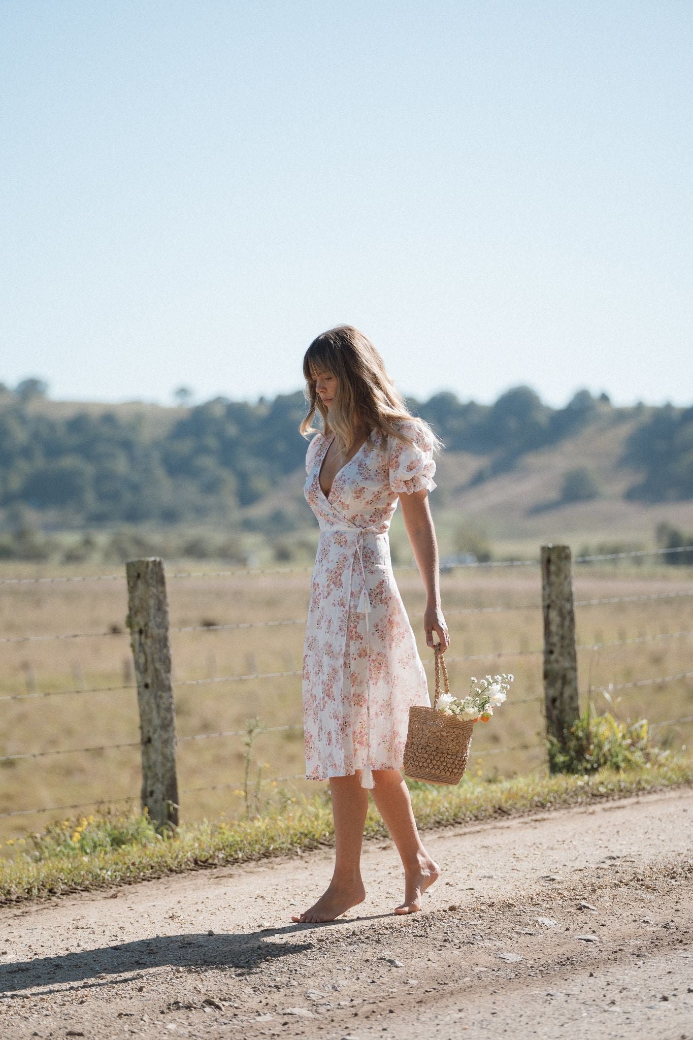 Alice Midi Wrap Dress | Meadow Blush — thumbnail 5