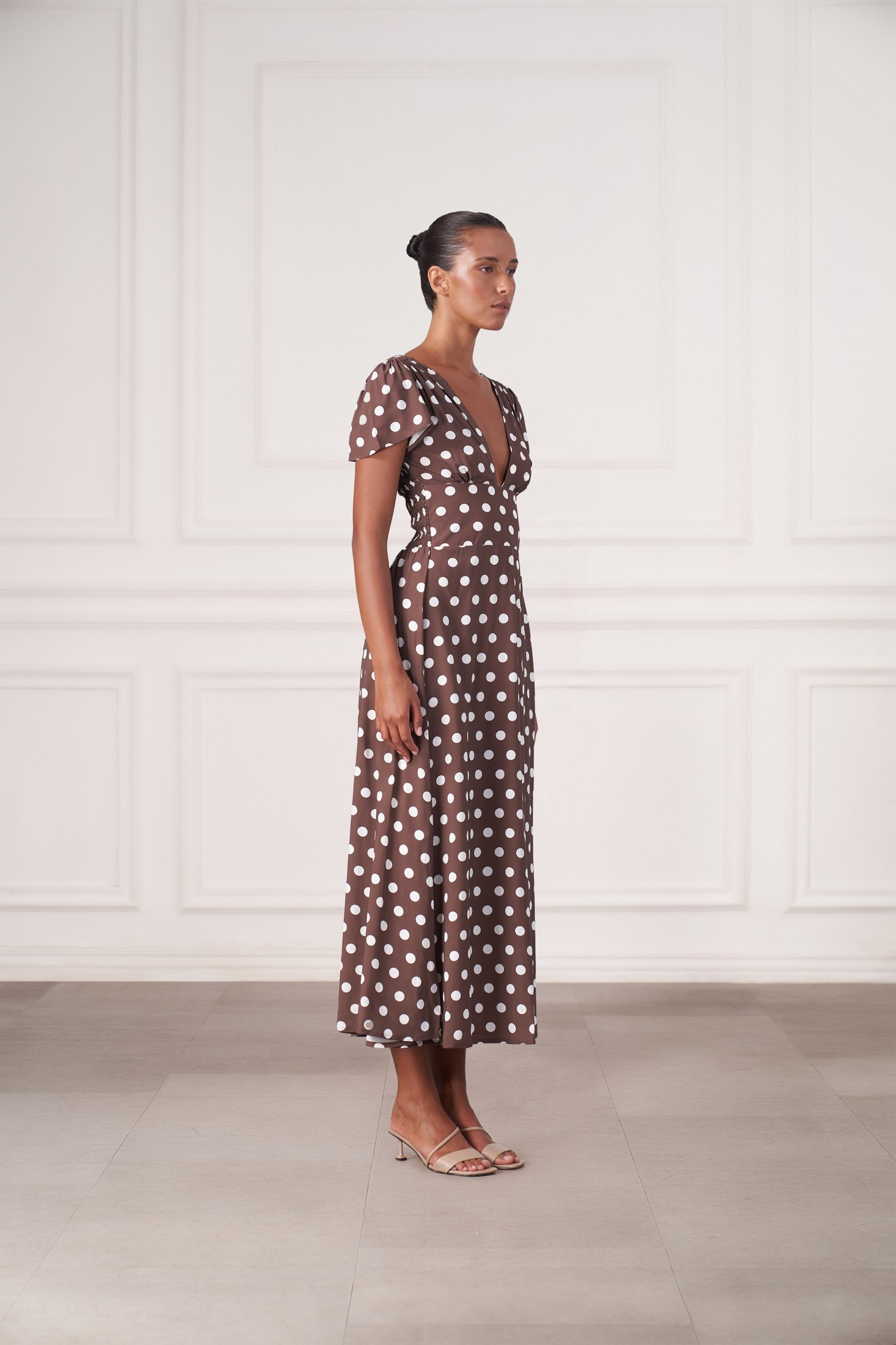 Margot Maxi Dress | Espresso Dot — thumbnail 4