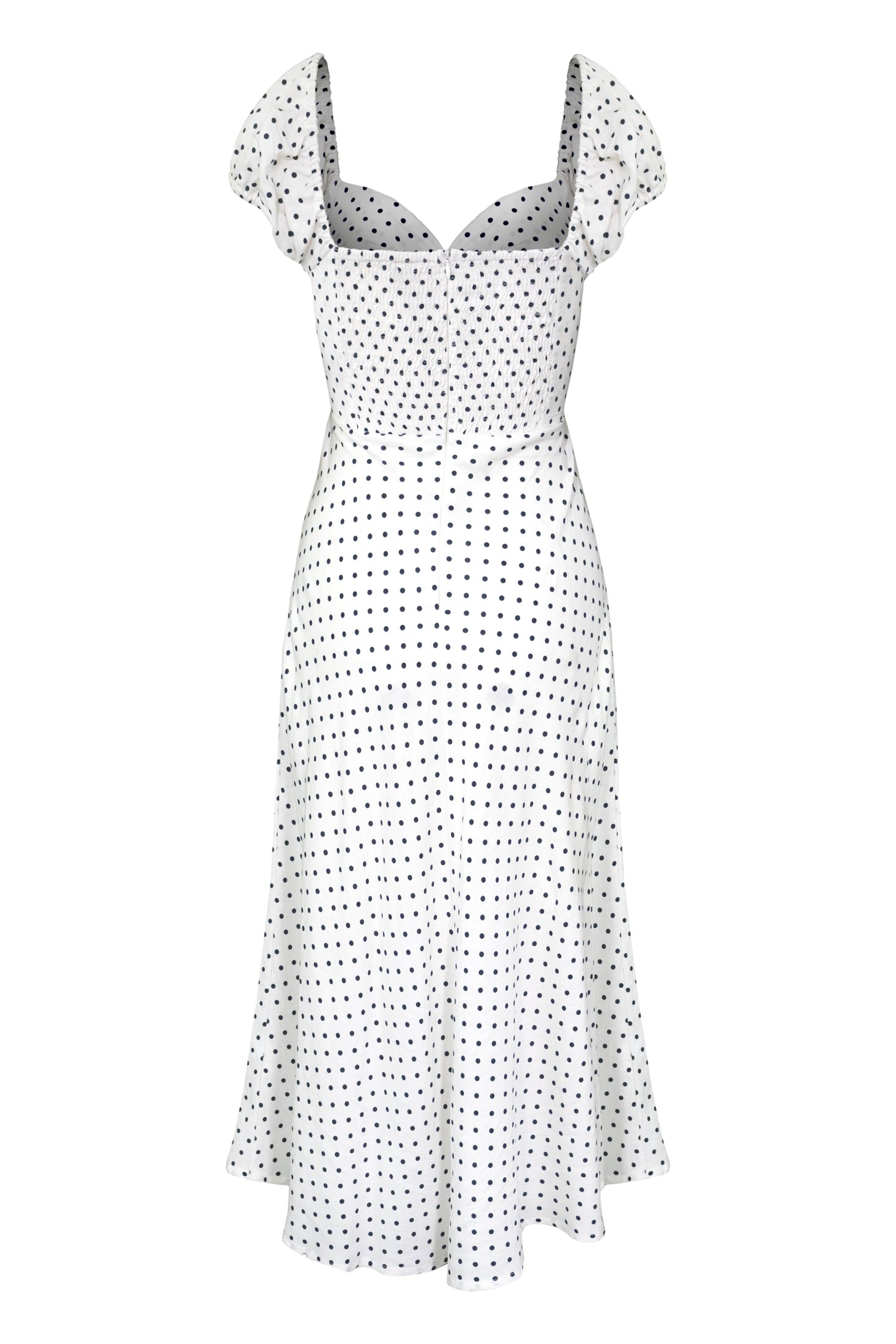 Gia Midi Dress | White Polka Dot — thumbnail 10