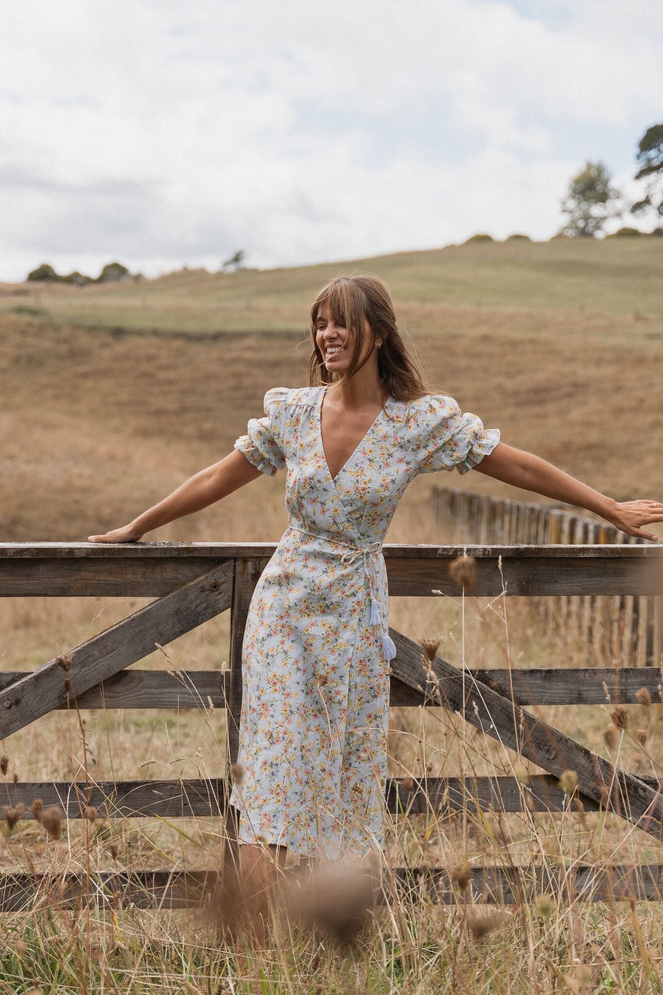 Alice Midi Wrap Dress | Spring Bouquet — thumbnail 8