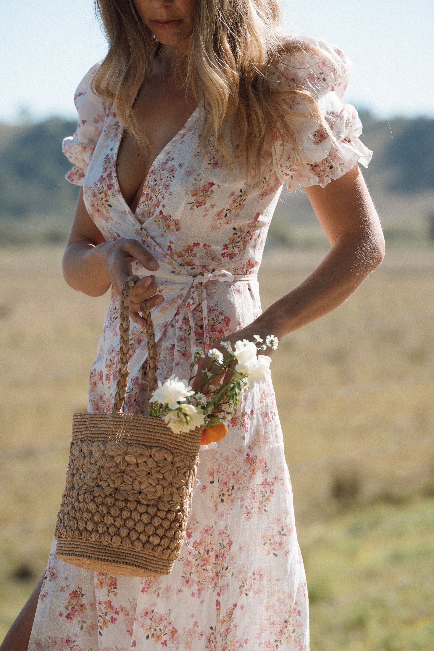 Alice Midi Wrap Dress | Meadow Blush — thumbnail 2