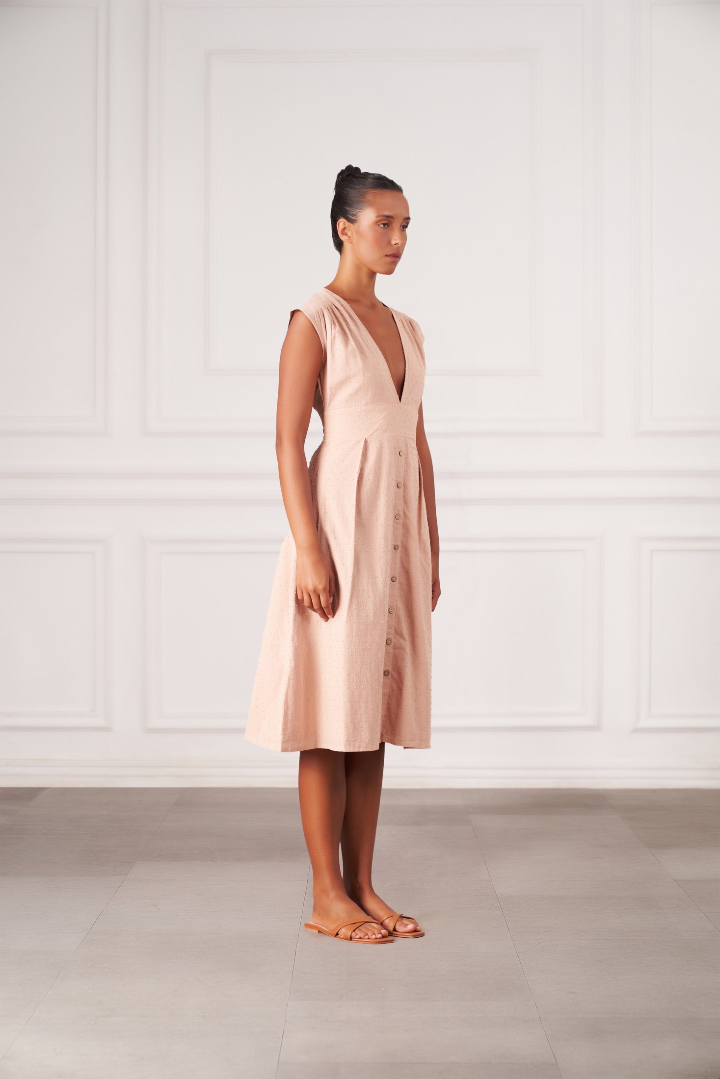 Valentina Midi Dress | Faded Blush — thumbnail 3