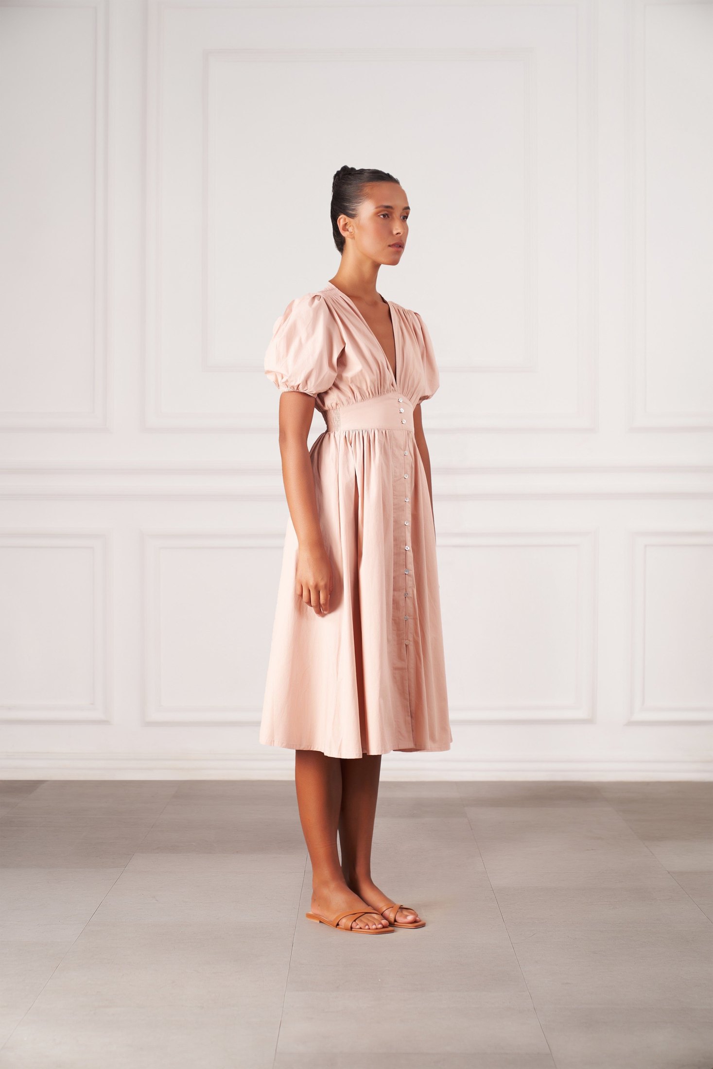 Hazel Midi Dress | Faded Blush — thumbnail 4