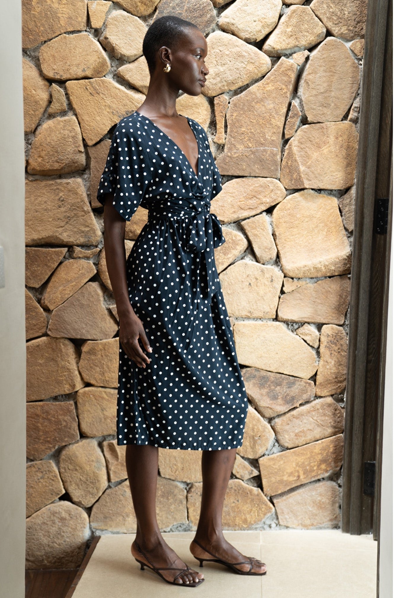 Melody Midi Dress | Midnight Polka Dot — thumbnail 9