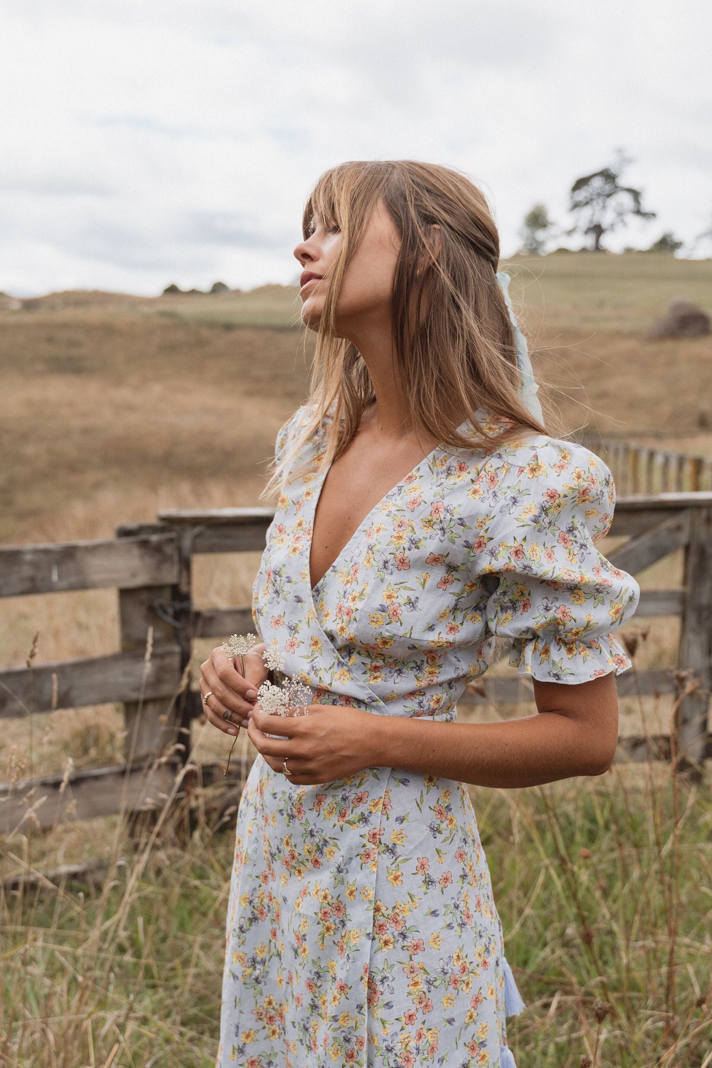 Alice Midi Wrap Dress | Spring Bouquet — thumbnail 3