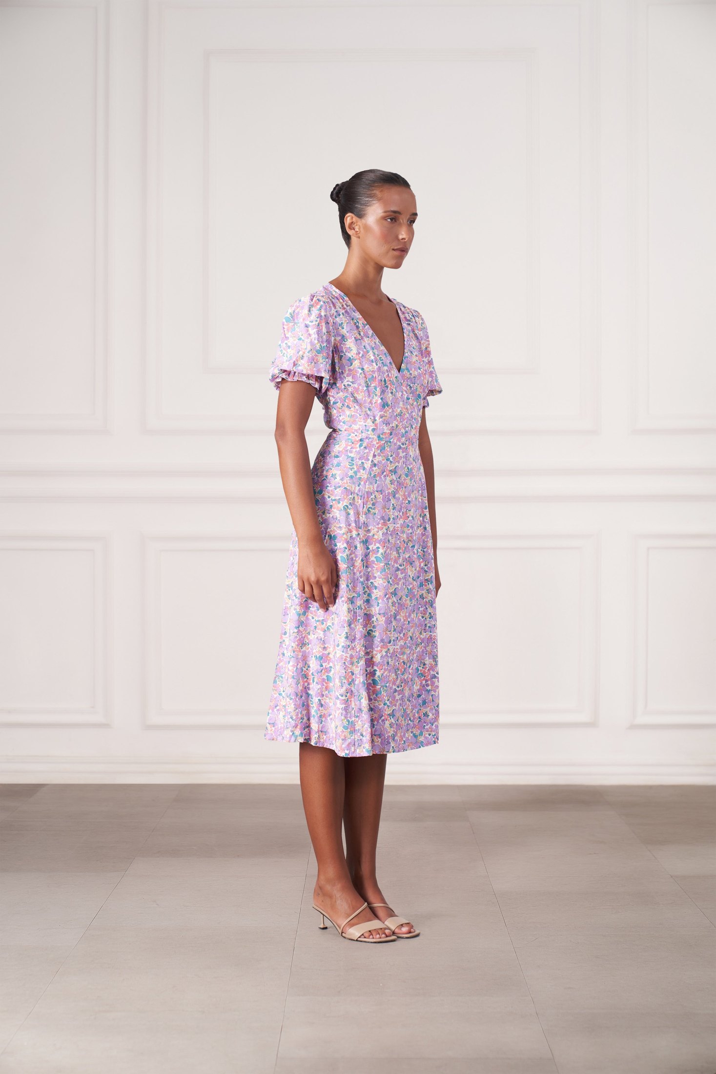 Alice Midi Wrap Dress | Bell Flower — thumbnail 4