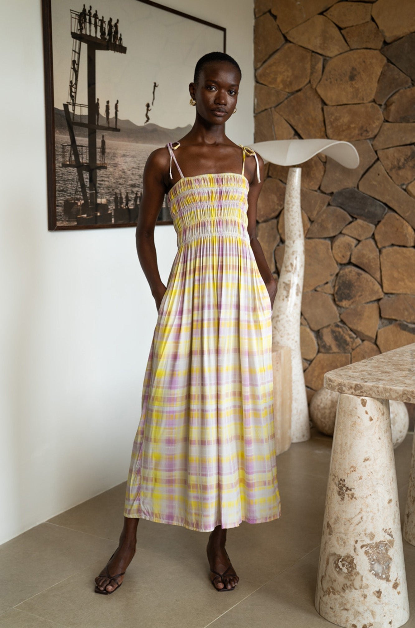 Amalfi Maxi Dress | Sorbet Plaid — thumbnail 2