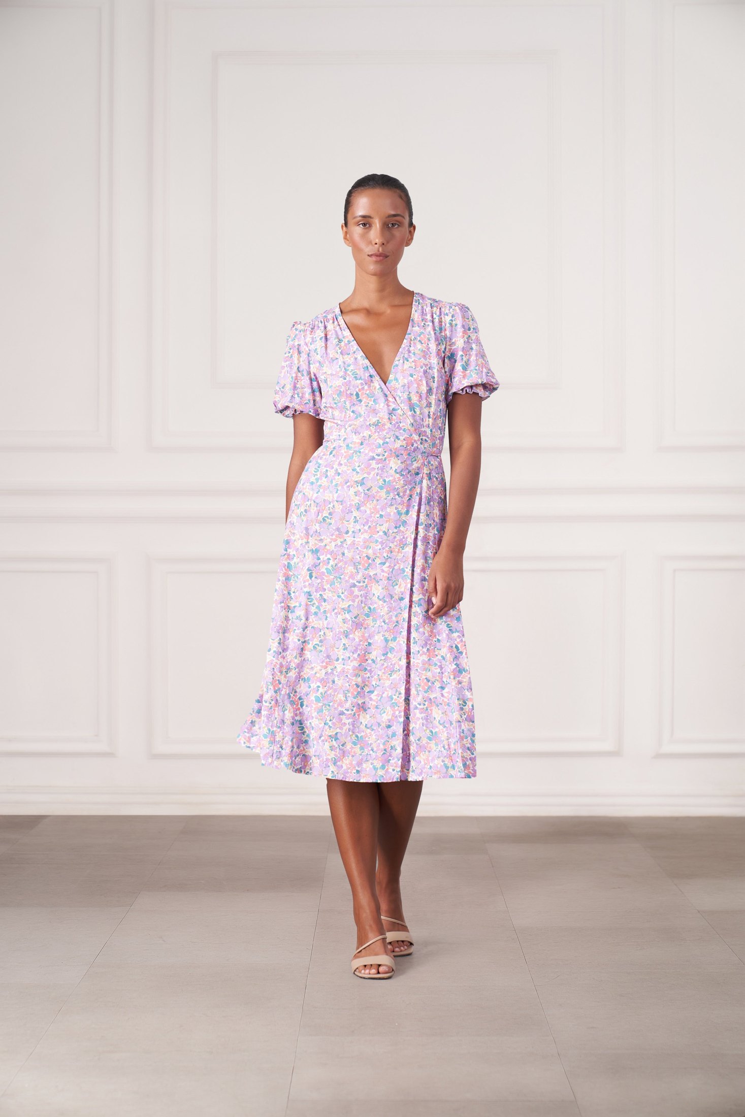 Alice Midi Wrap Dress | Bell Flower — thumbnail 6