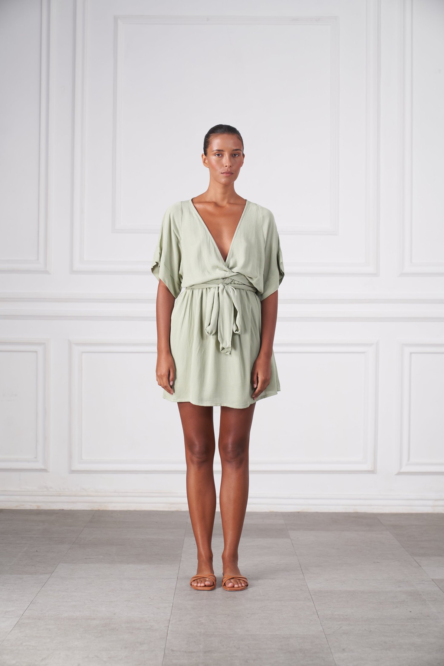 Melody Mini Dress | Sage Green — thumbnail 3