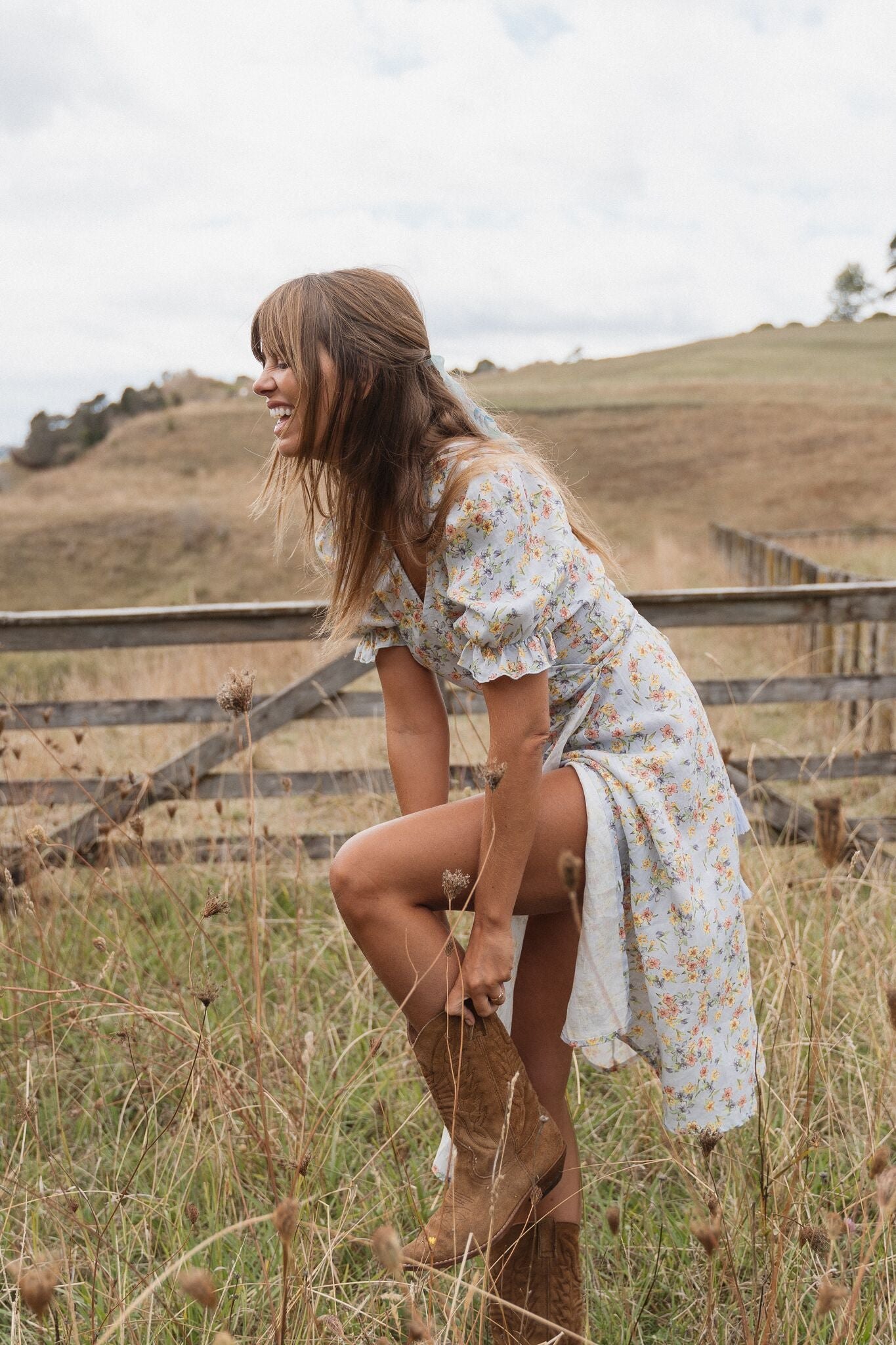 Alice Midi Wrap Dress | Spring Bouquet — thumbnail 15