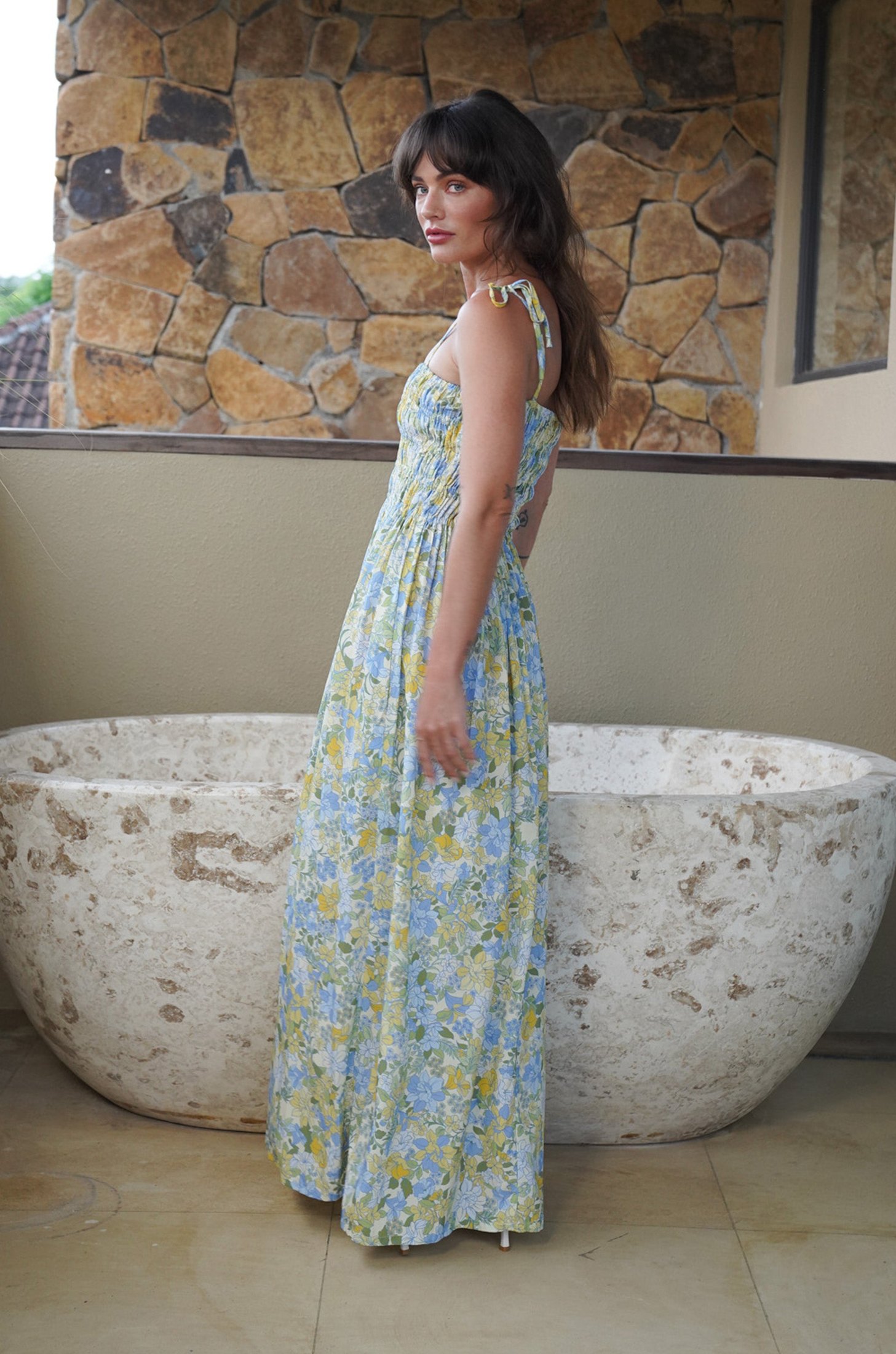 Amalfi Maxi Dress | Pastel Blooms — thumbnail 6
