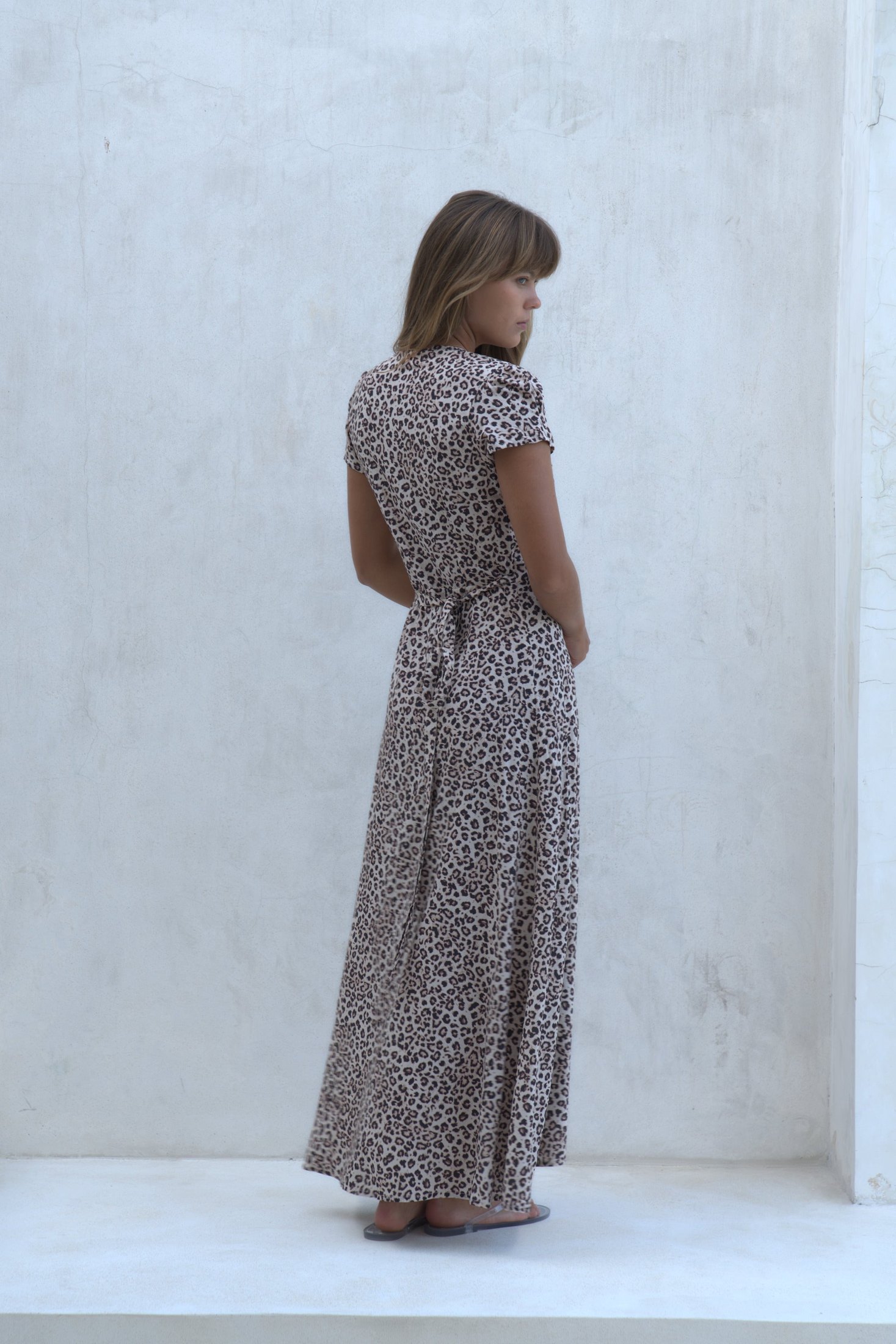 Alexa Maxi Wrap Dress | Snow Leopard — thumbnail 15