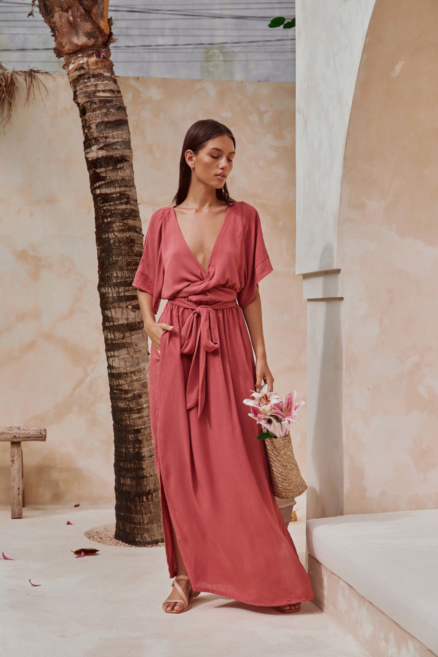 Melody Maxi Dress | Bordeaux — thumbnail 3