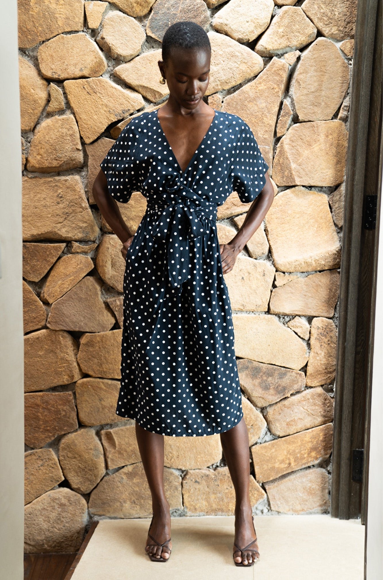 Melody Midi Dress | Midnight Polka Dot — thumbnail 8