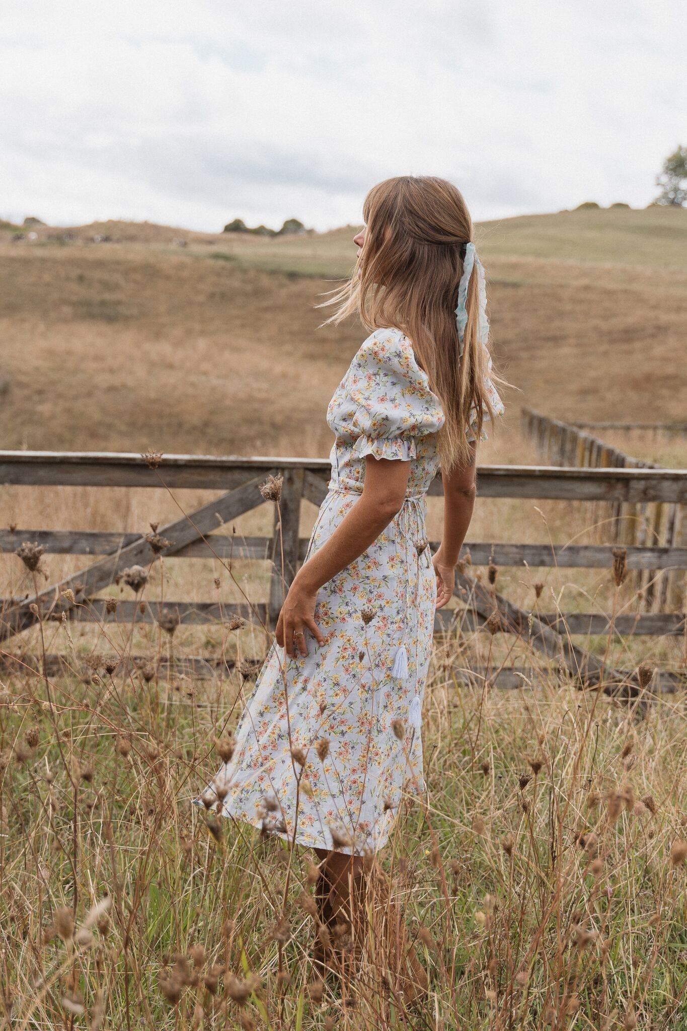 Alice Midi Wrap Dress | Spring Bouquet — thumbnail 2