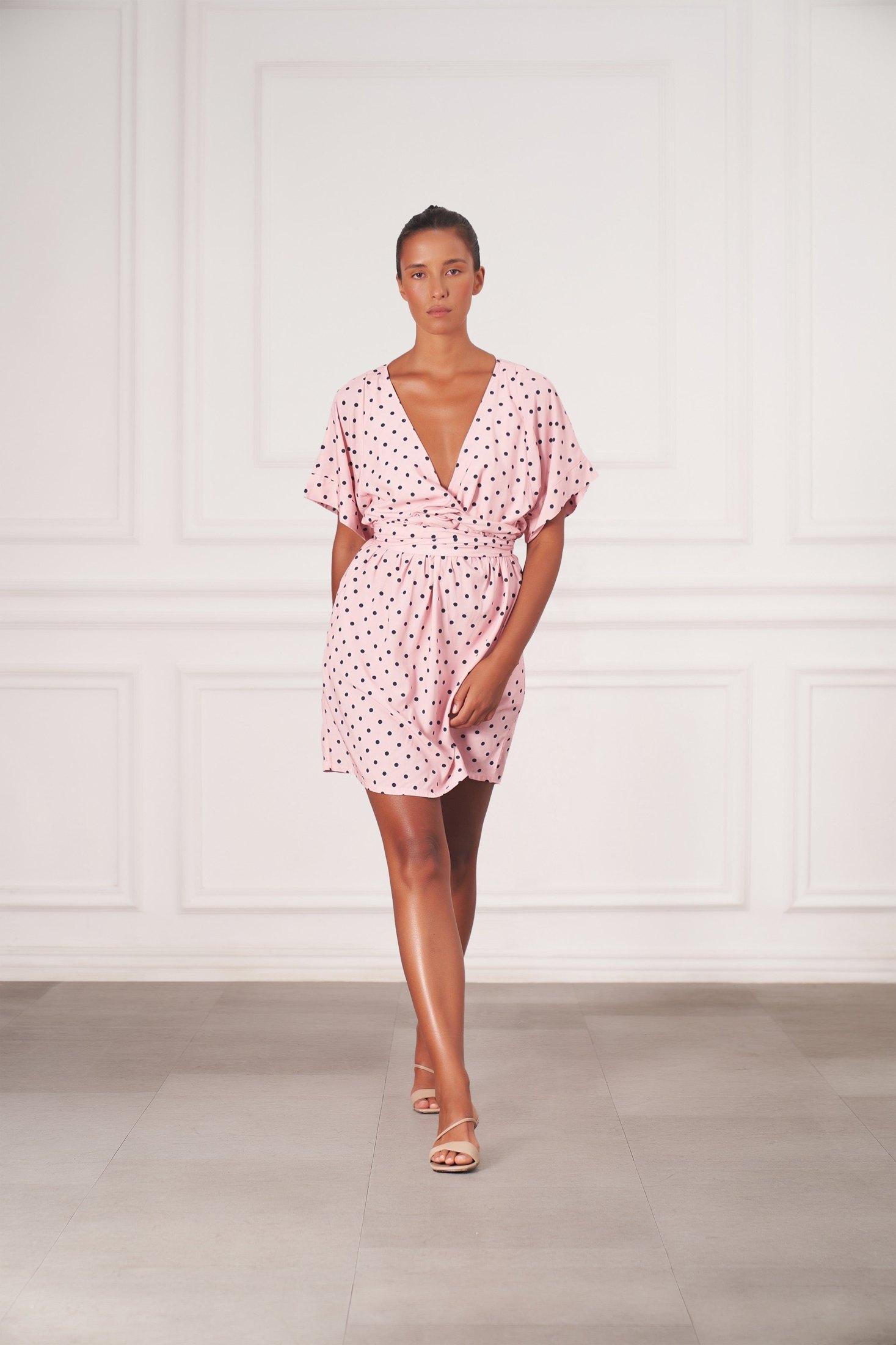 Melody Mini Dress | Pink Polka Dots — thumbnail 6
