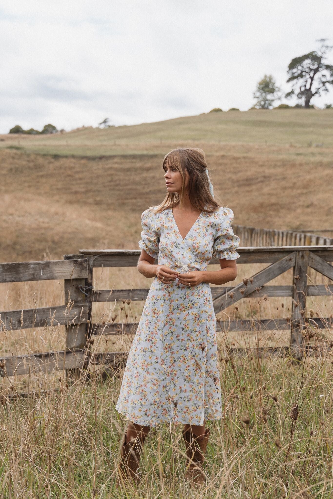 Alice Midi Wrap Dress | Spring Bouquet — thumbnail 12