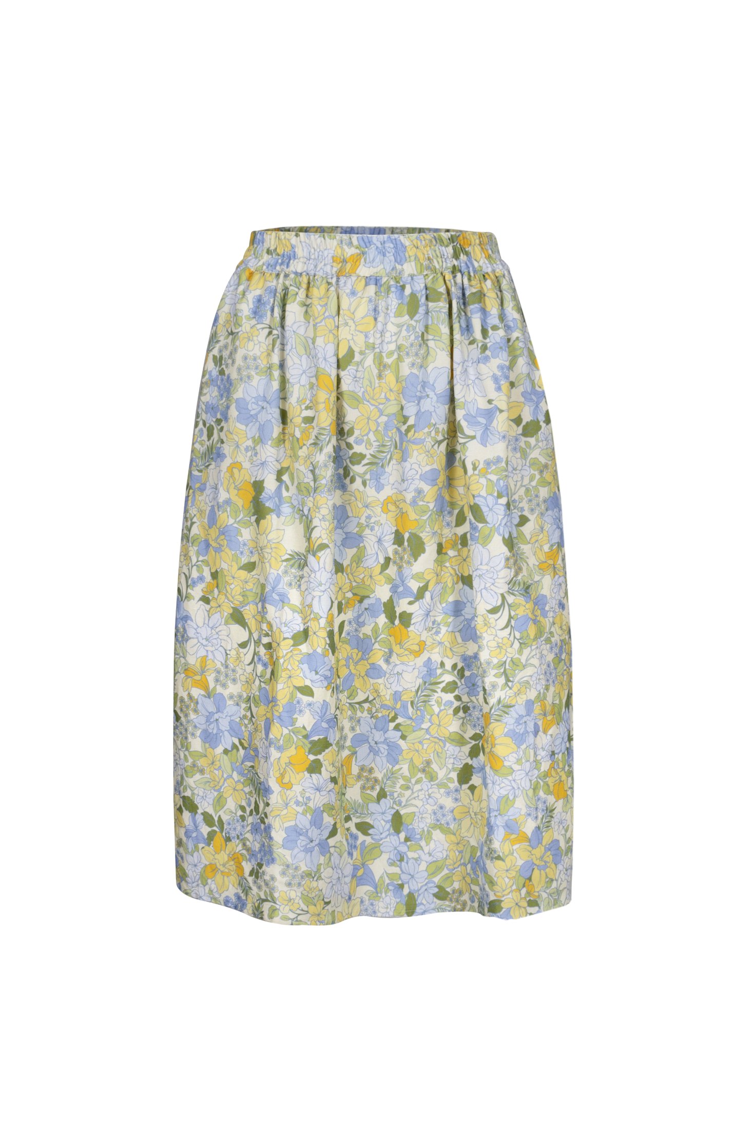 Olive Midi Skirt | Pastel Blooms — thumbnail 7