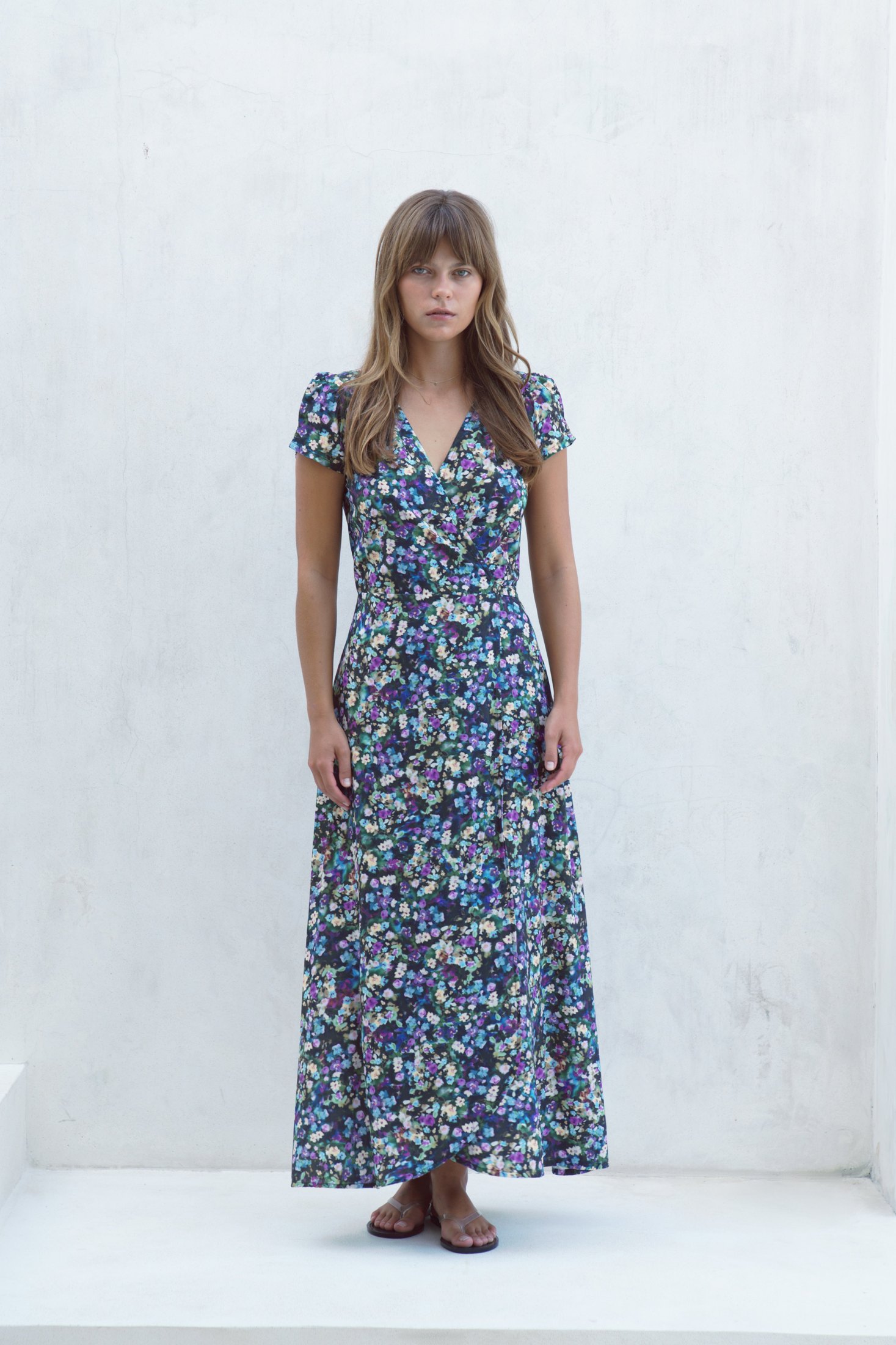 Alexa Maxi Wrap Dress | Viola — thumbnail 3