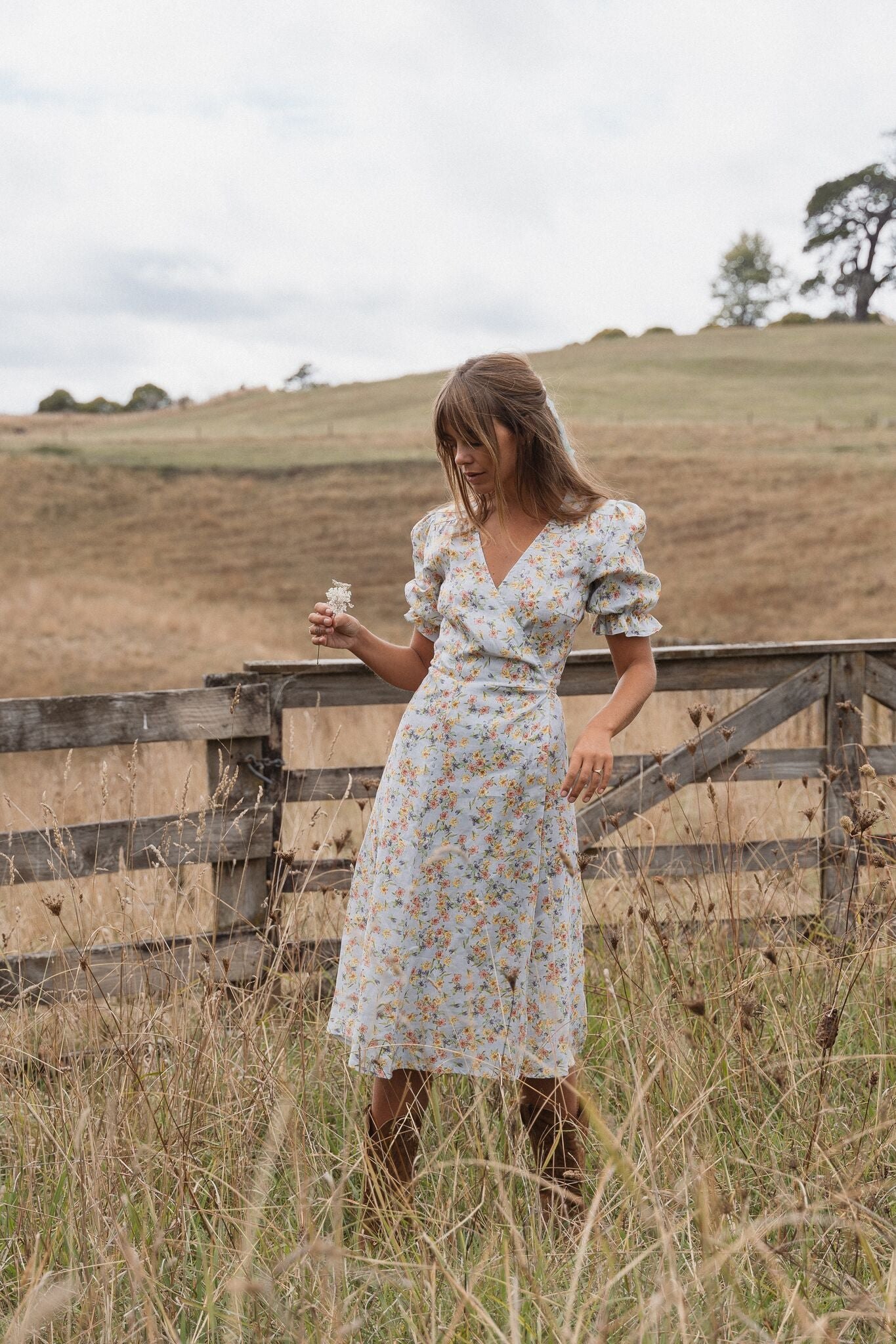 Alice Midi Wrap Dress | Spring Bouquet — thumbnail 13