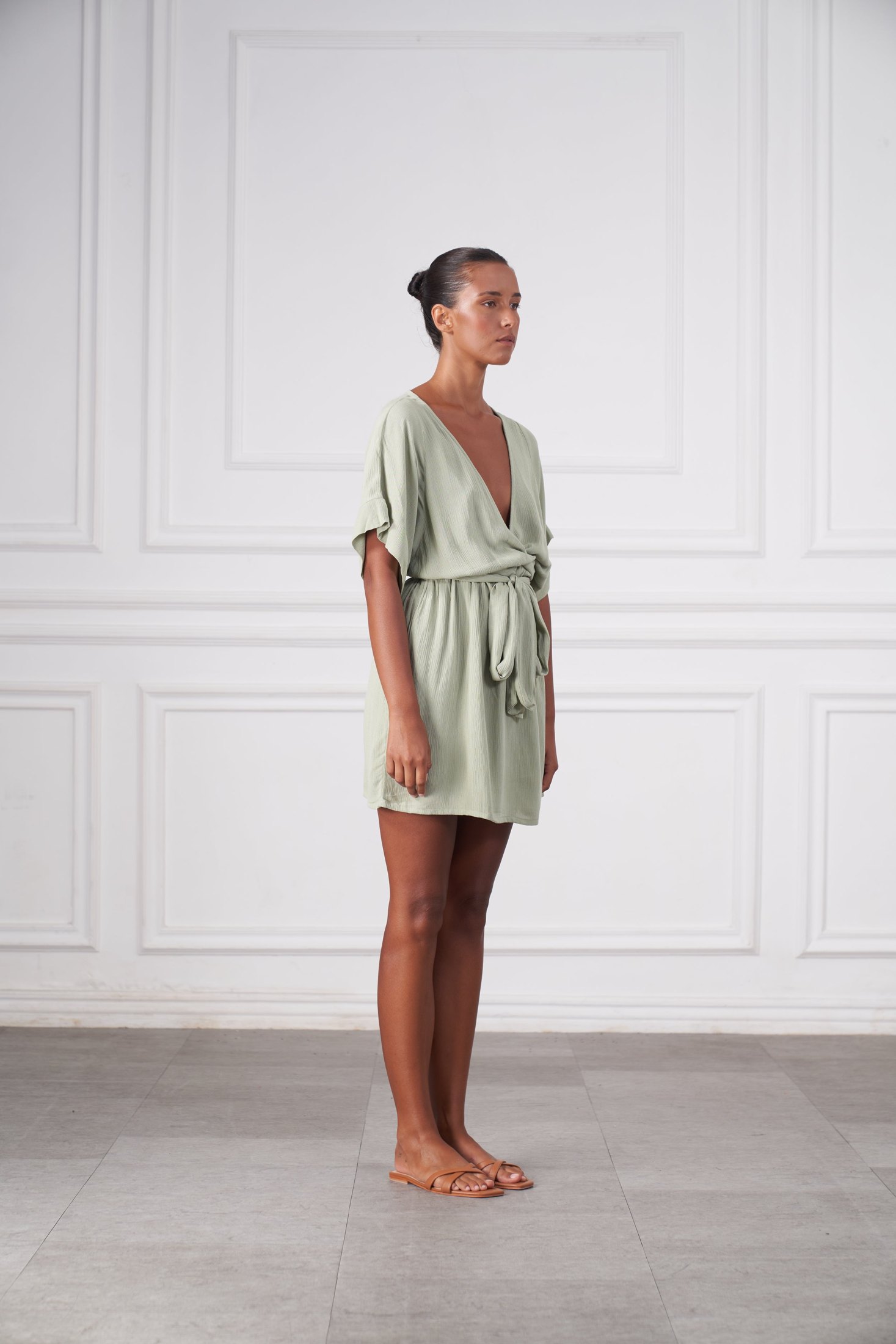 Melody Mini Dress | Sage Green — thumbnail 4