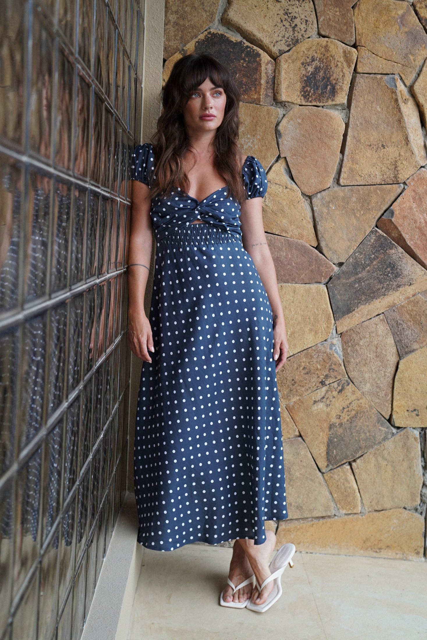 Gia Midi Dress | Midnight Polka Dot — thumbnail 5