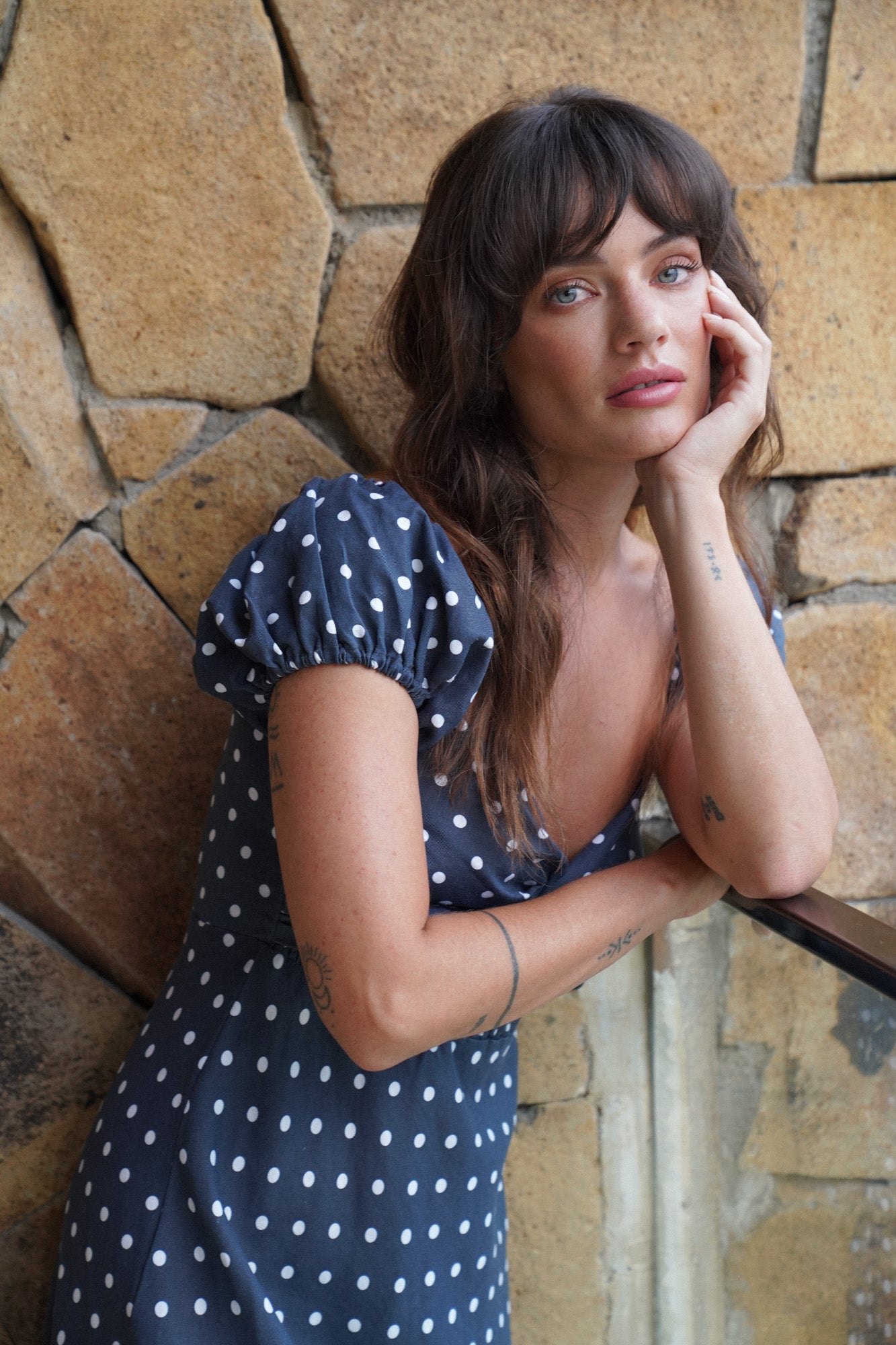 Gia Midi Dress | Midnight Polka Dot — thumbnail 6