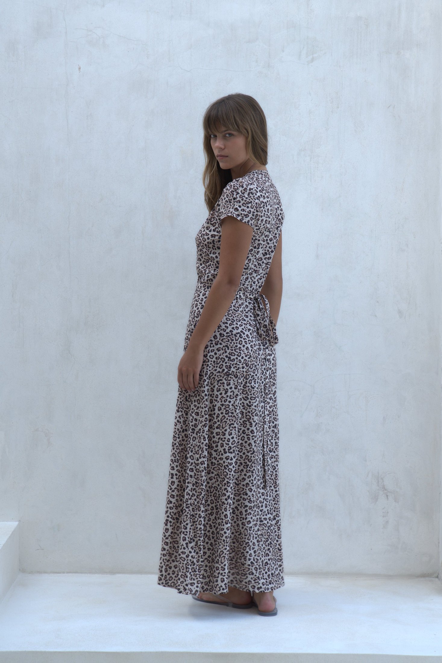 Alexa Maxi Wrap Dress | Snow Leopard — thumbnail 14