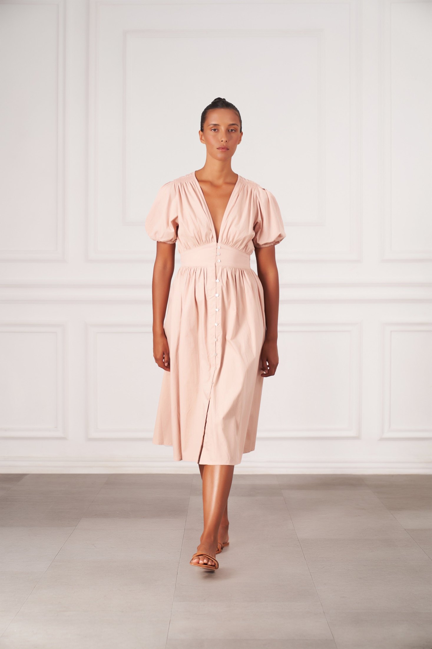 Hazel Midi Dress | Faded Blush